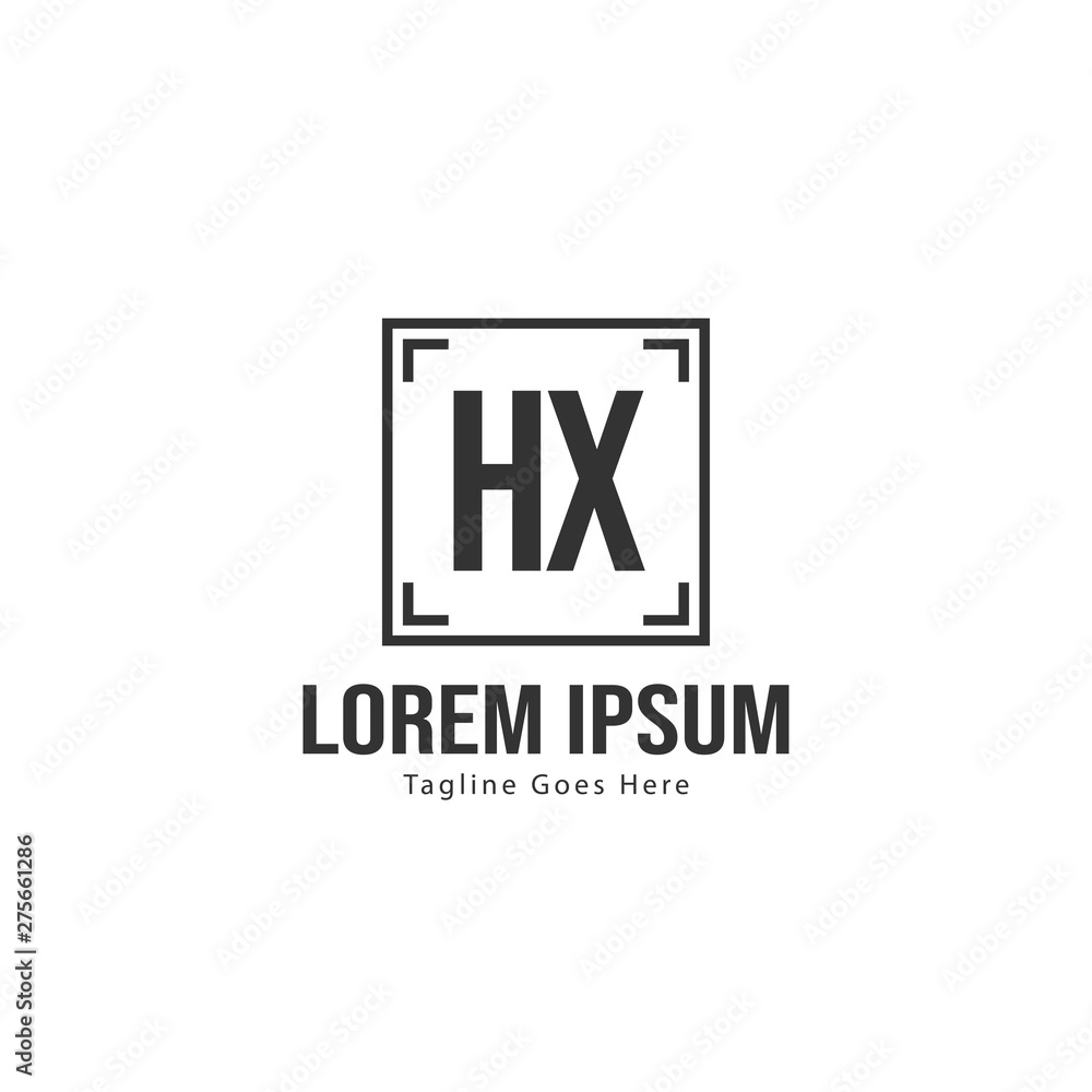 Initial HX logo template with modern frame. Minimalist HX letter logo vector illustration Initial HX logo template with modern frame. Minimalist HX letter logo vector illustration