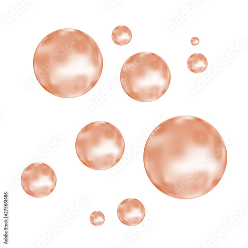 Realistic milk chocolate bubbles isolated on white background.