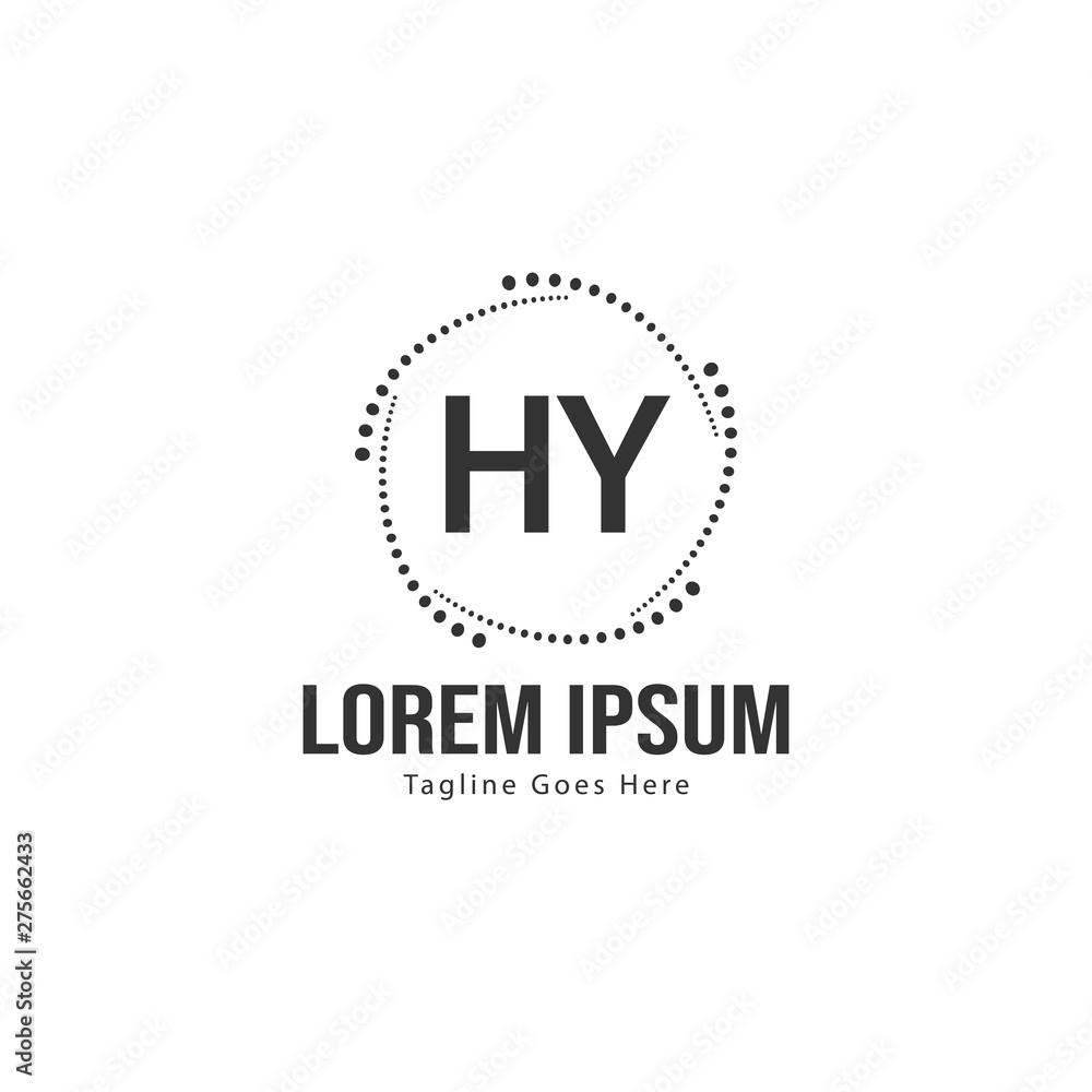 Initial HY logo template with modern frame. Minimalist HY letter logo vector illustration Initial HY logo template with modern frame. Minimalist HY letter logo vector illustration
