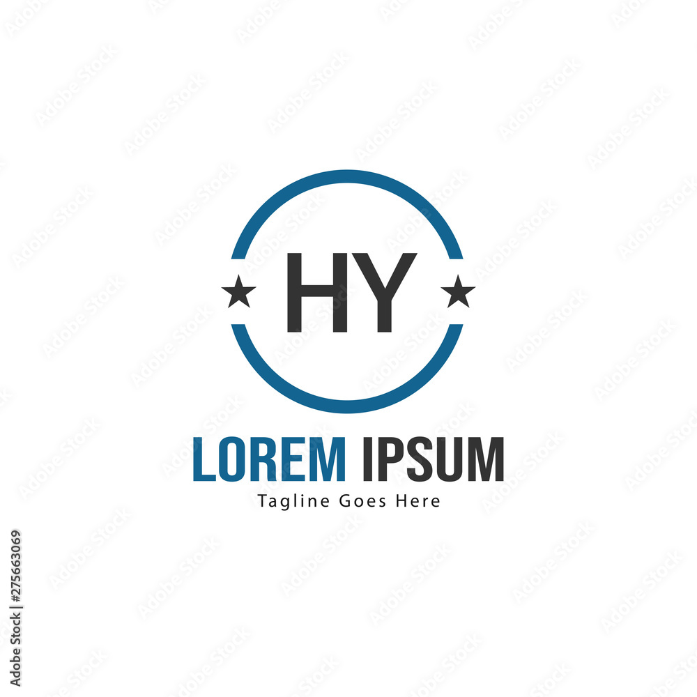 Initial HY logo template with modern frame. Minimalist HY letter logo vector illustration Initial HY logo template with modern frame. Minimalist HY letter logo vector illustration