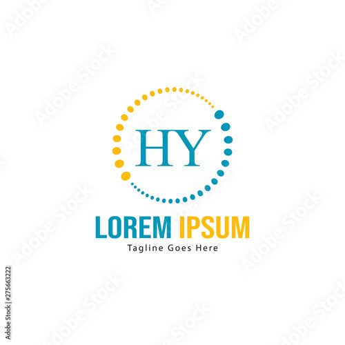 Wallpaper Mural Initial HY logo template with modern frame. Minimalist HY letter logo vector illustration Torontodigital.ca