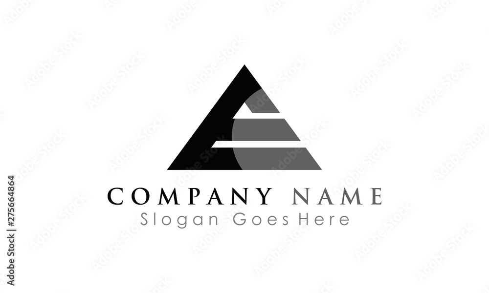 triangle E logo letter