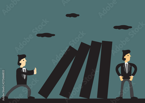 Sabotaging Coworker Cartoon Vector Illustration