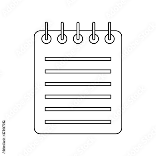 Outline spiral notebook icon. Diary for business. School notebook.