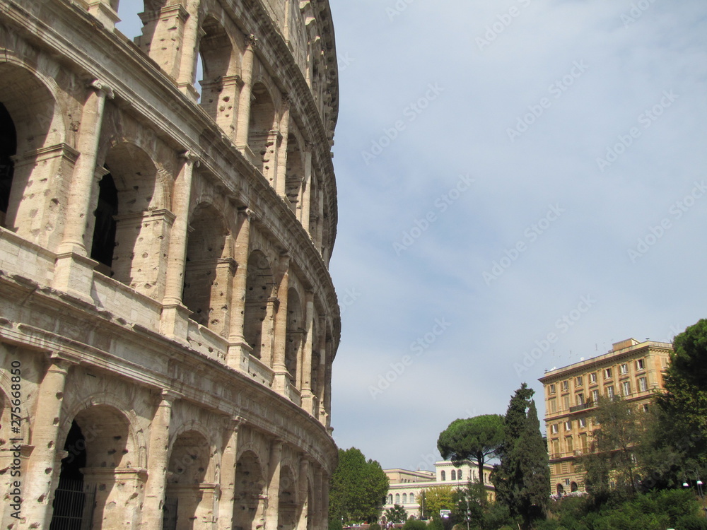Fototapeta premium Side Wall of Coliseum in Rome, Italy
