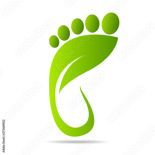 footprints of green leaves organic health and beauty care design 