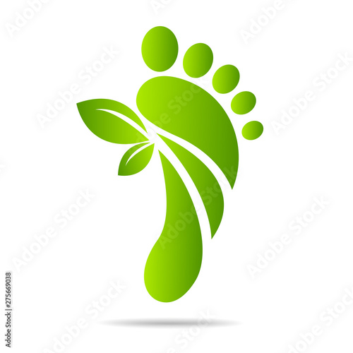 footprints of green leaves organic health and beauty care design 