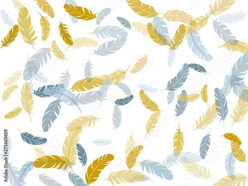 Falling feather elements soft vector design.