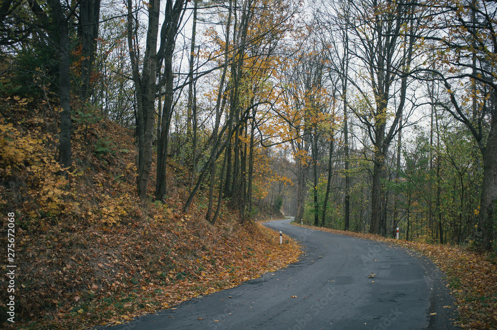Obraz premium Exploring gravel roads near Hruba Voda, Domasov and surrounding military area