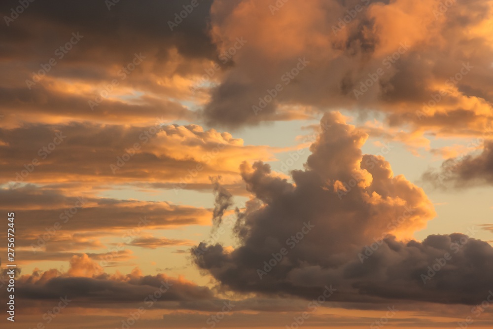 Fluffy orange clouds