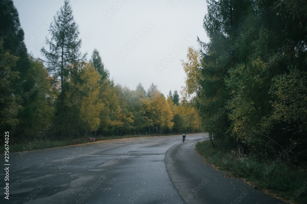 Fototapeta premium Exploring gravel roads near Hruba Voda, Domasov and surrounding military area