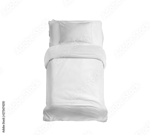 фотографія White bed top view isolated