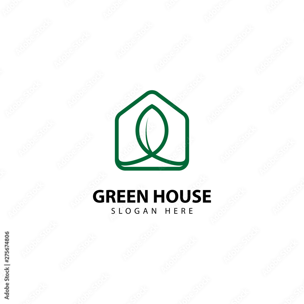 Green House Logo Outline Monoline Green House Logo Outline Monoline