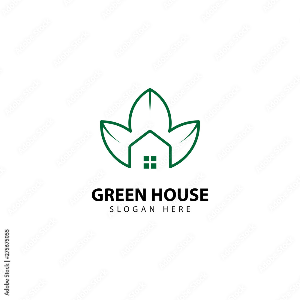 Green House Logo Outline Monoline Green House Logo Outline Monoline