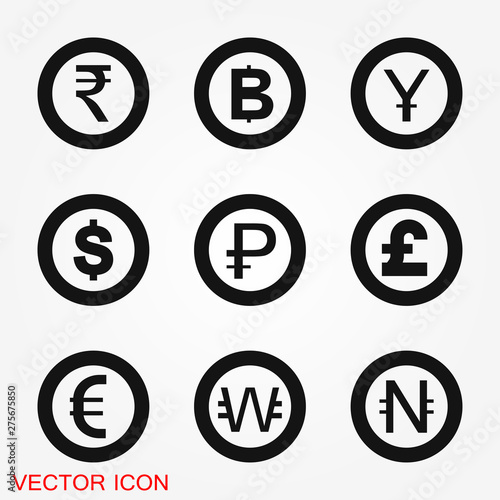 Money Currency Icon design template. Vector EPS