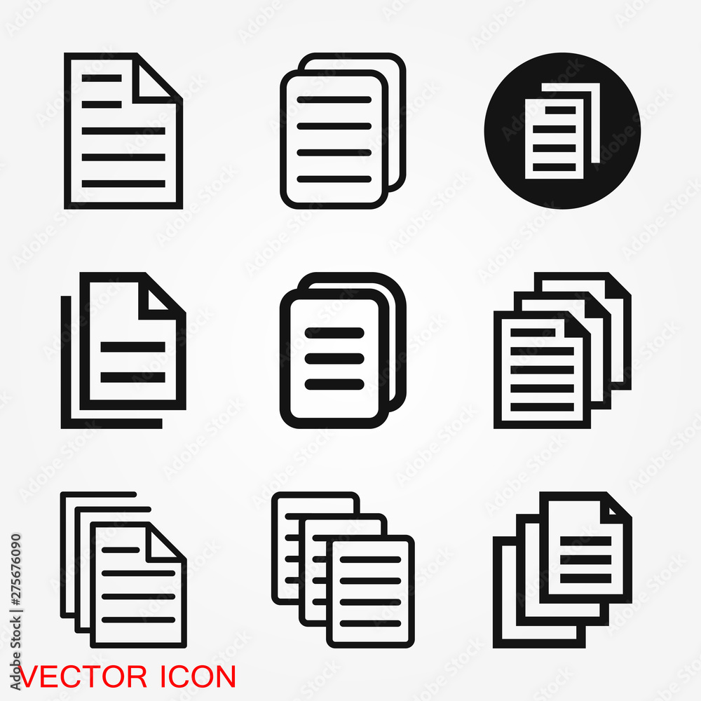 Document flat icon, Document vector icon. Illustration for graphic and web design Document flat icon, Document vector icon. Illustration for graphic and web design