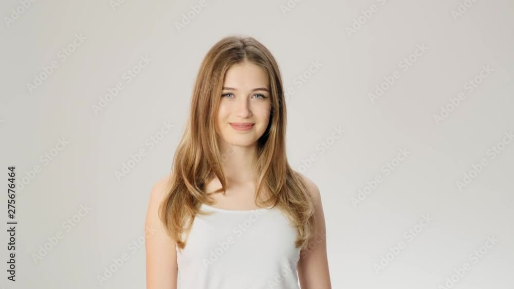 Charming friendly pleasant smiling european girl flirty Charming friendly pleasant smiling european girl flirty