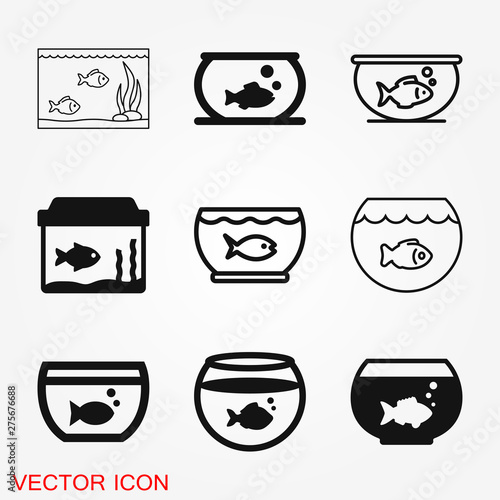 Aquarium fish vector icon. Flat aquarium fish icon for your design.