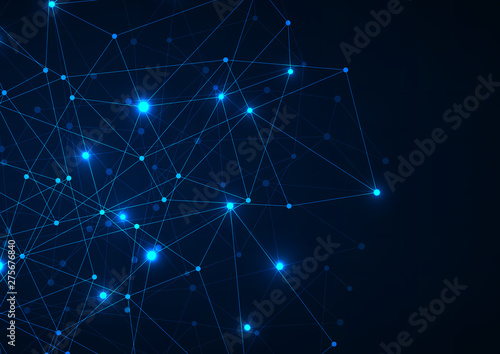 Abstract technology background with connecting dots and lines. Data and technology concept. Network connection