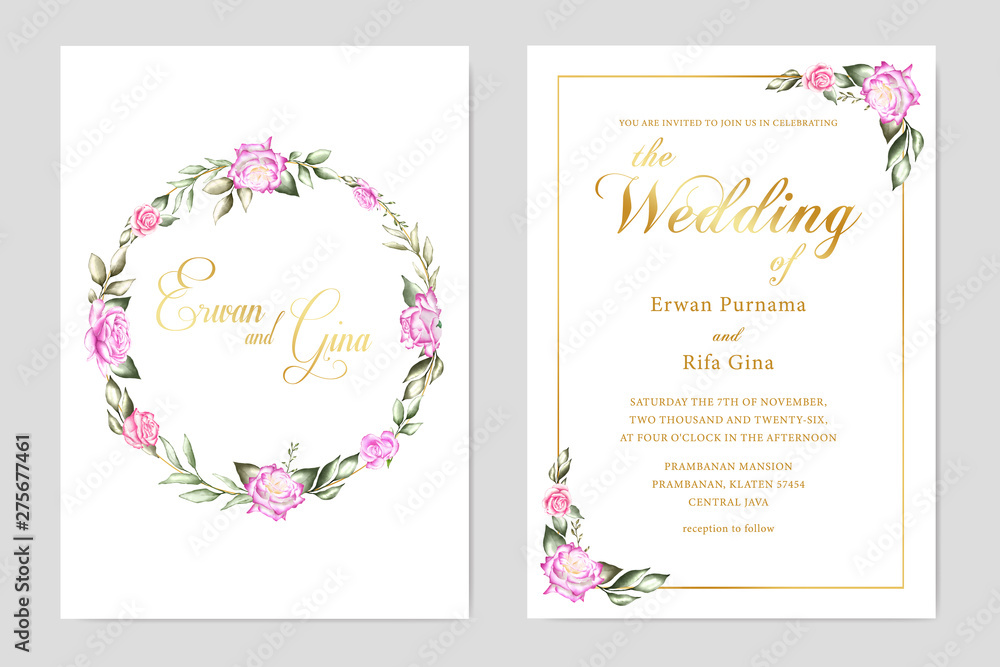 Obraz premium floral wedding invitation template card design