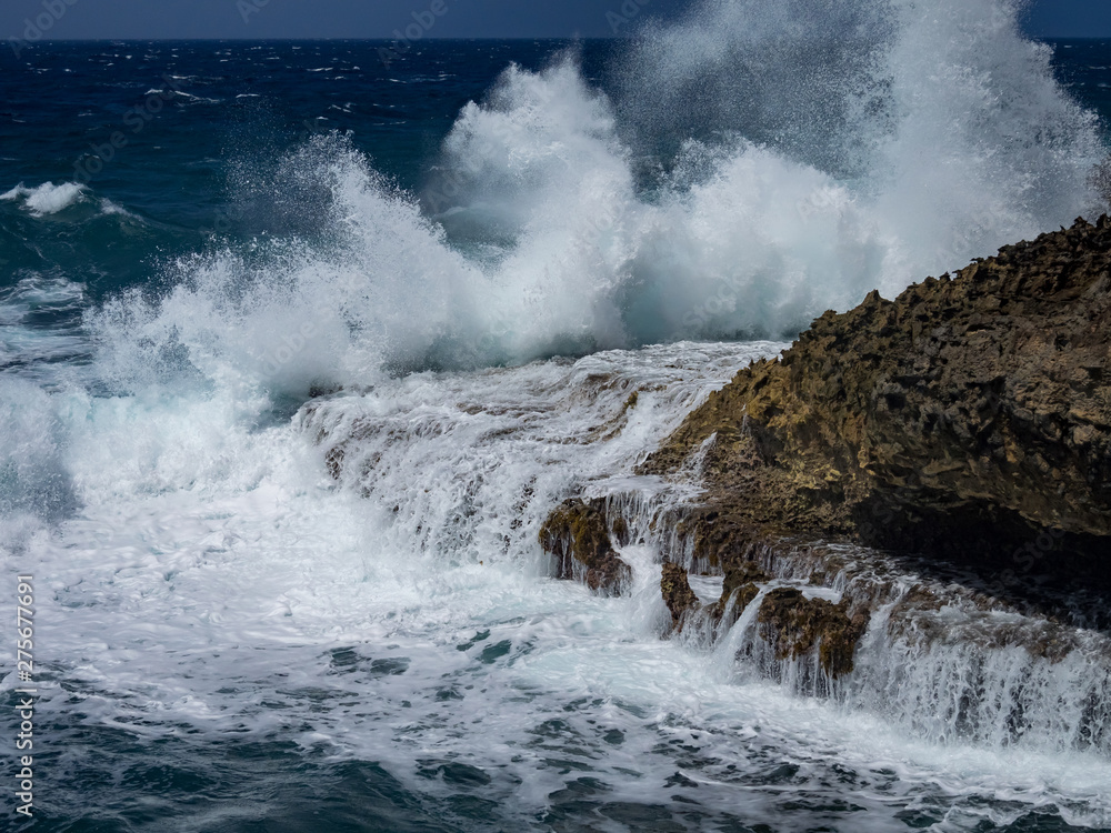 Crashing waves at Shete Boka National park, curacao Crashing waves at Shete Boka National park, curacao