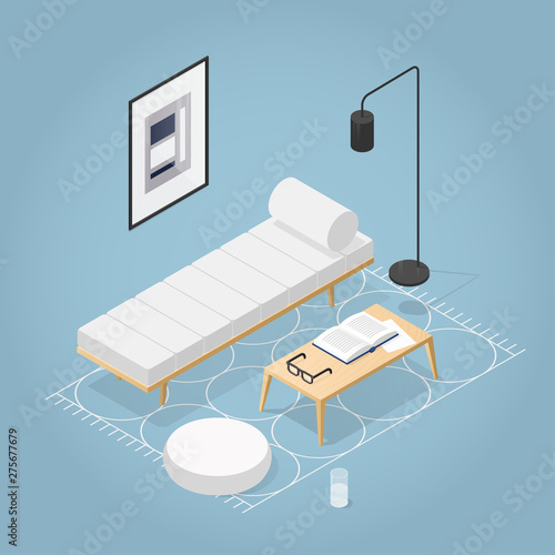 Isometric Room Interior Illustration