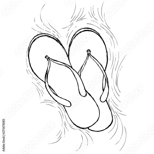 a pair of sandals floats in the water