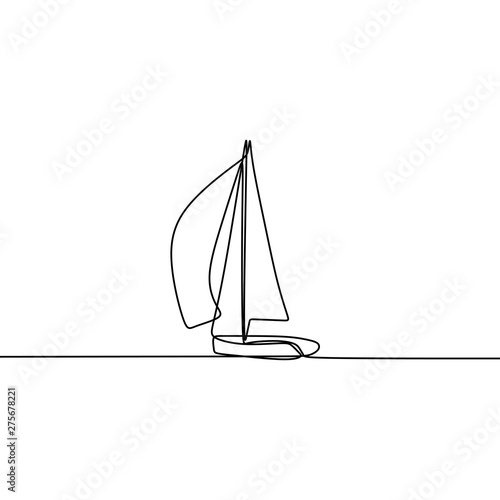 Sail one line drawing conti...
