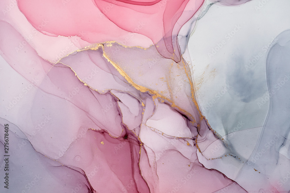 Fototapeta Abstract colorful background, wallpaper. Mixing acrylic paints. Modern art. Marble texture. Alcohol ink colors translucent