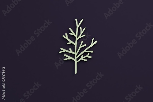 light green color Illustration of Tree on violet background