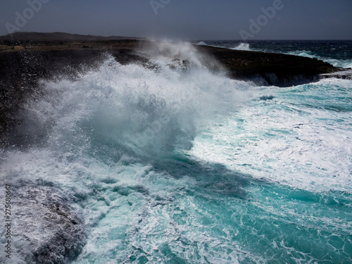 Crashing waves at Shete Boka National park  curacao