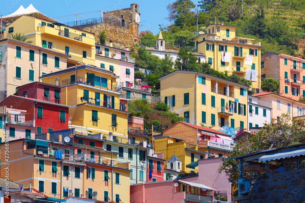 Picturesque view of Riomaggiore, Liguria, Italy