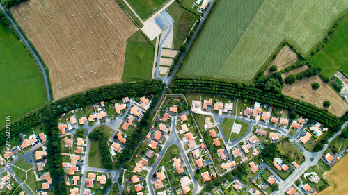 Aerial photo of a residential area in the Lucs sur Boulogne, France