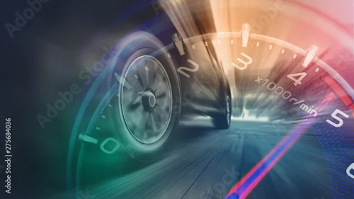 Obraz Opony wirują pędzącego samochodu