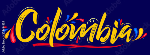 Colombia Patriotic Banner design Colombian flag colors vector illustration