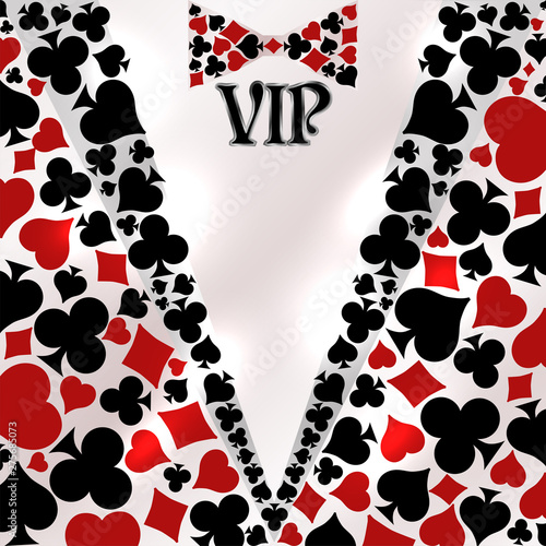 Vip Casino poker card for man, vector illustration	