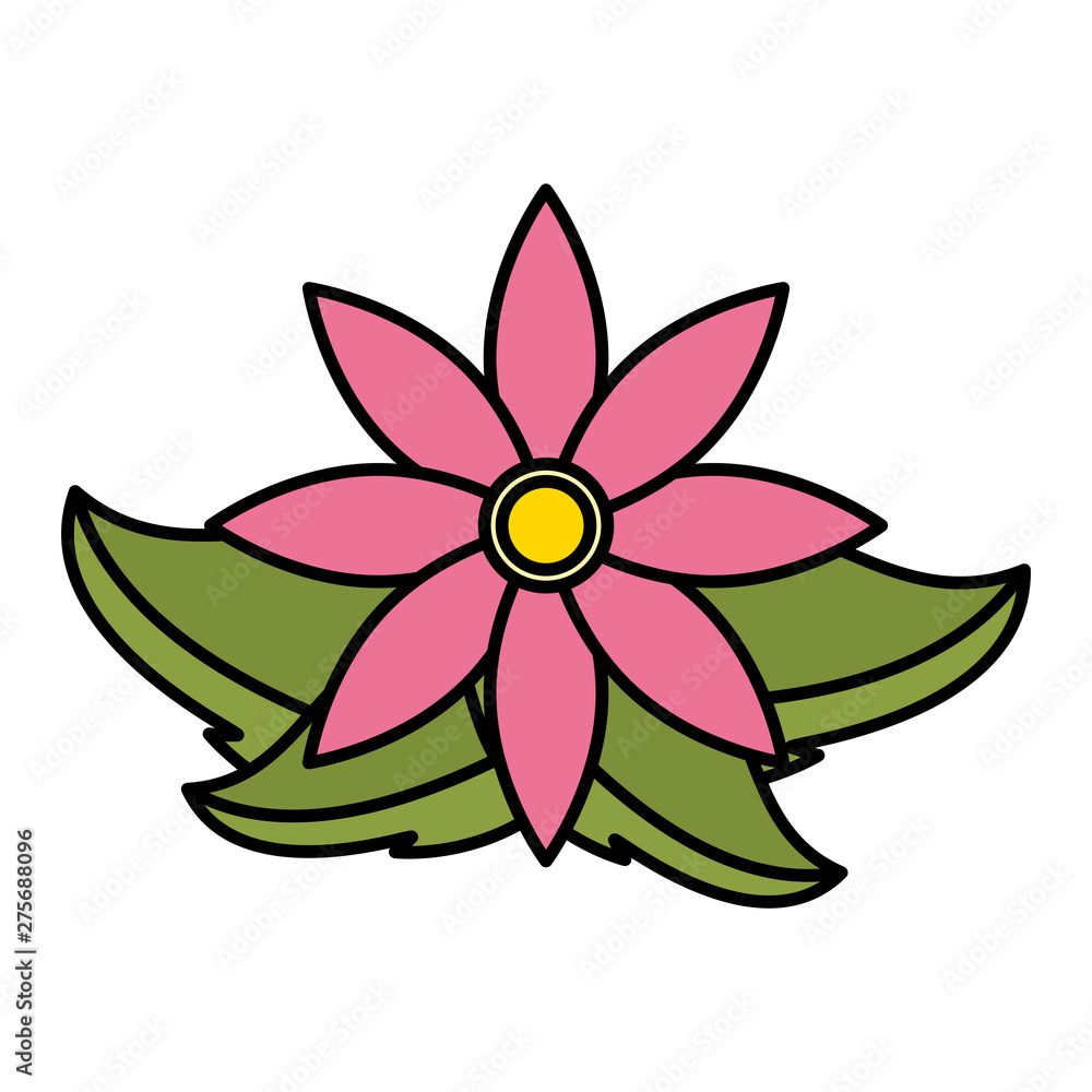 Obraz premium flower leaves natural decoration on white background