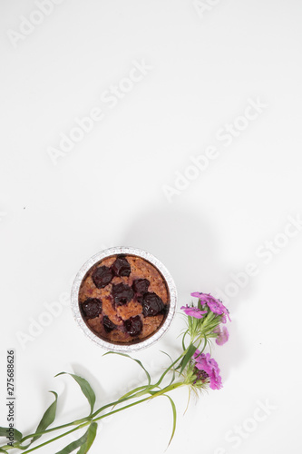 Wallpaper Mural Sweet home baked cherry bisquit on the white background Torontodigital.ca