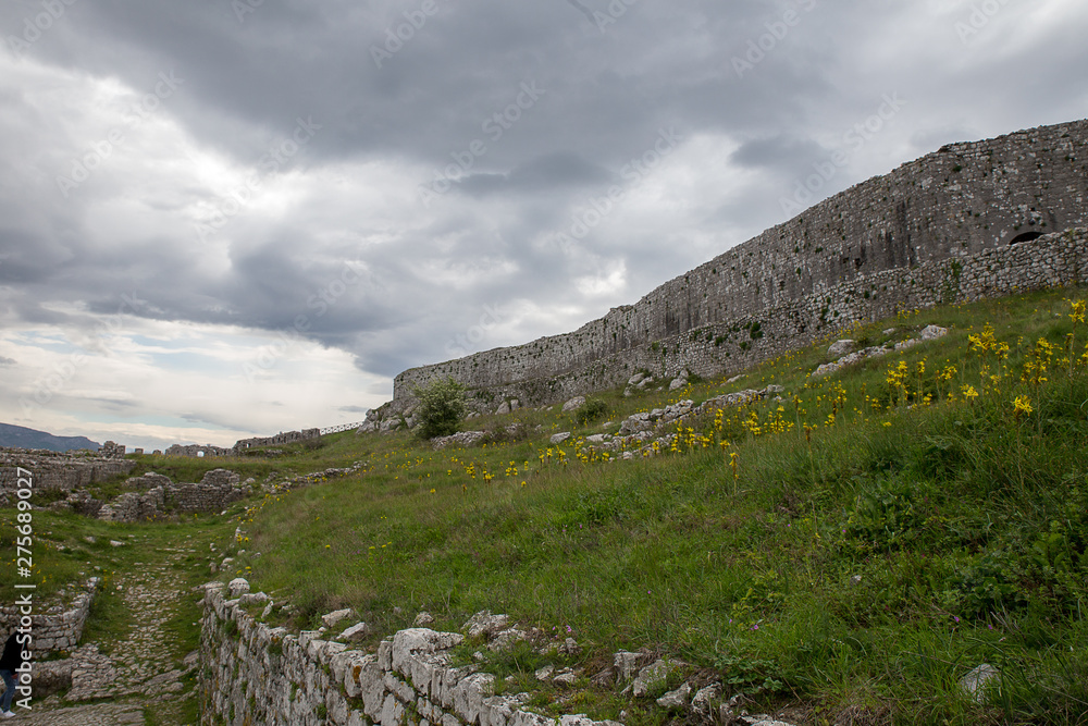 Mauer der Burg Rozafa bei Shkodra, Albanien
