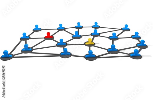 3d image of virtual men on glabal connection