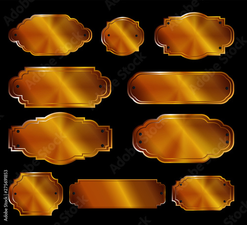 Golden sale frame badge and label vector collection.