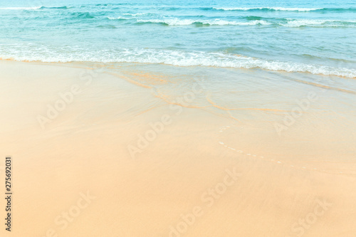 The beach with sea waves