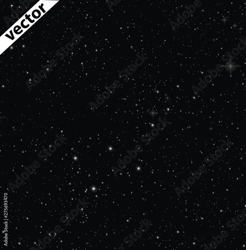 Night starry sky, dark blue space background with stars