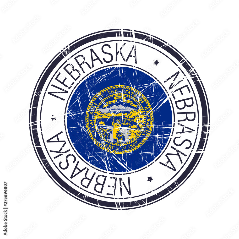 Obraz premium Nebraska rubber stamp