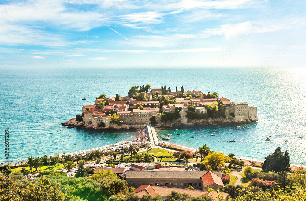 Famous Sveti Stefan island in Budva