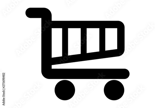 Icono negro de un carrito de la compra. 