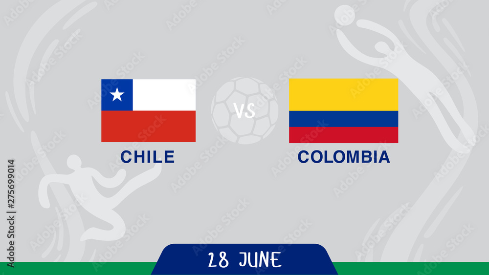 Brazil Colombia vs Chile_Championship team meeting game result design template03.eps Stock