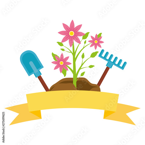 tools decoration gardening flat design