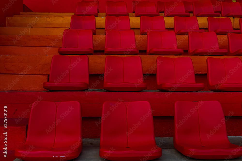 Fototapeta premium Background of empty red seat amphitheater