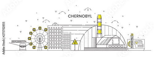 Chernobyl Zone of Exclusion. Vector illustration